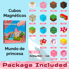 Bloque Mundo Magnetico Mundo de Princesas Estilo Minecraft de 100 piezas