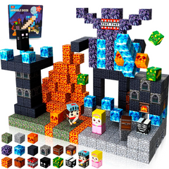 Bloque Mundo Magnetico Calabozos y Dragones Estilo Minecraft de 100 piezas