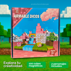 Bloque Mundo Magnetico Mundo de Princesas Estilo Minecraft de 100 piezas