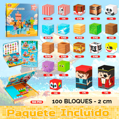 Bloque Mundo Magnetico Pirata Estilo Minecraft de 100 piezas