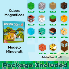 Bloque Mundo Magnetico Tipo Minecraft de 100 piezas