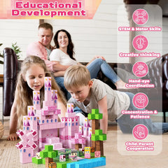 Bloque Mundo Magnético Castillo de Princesas estilo Minecraft de 100 piezas
