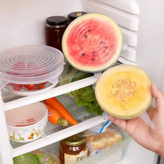 Tapas Elásticas de Silicona para Alimentos de 6 Piezas