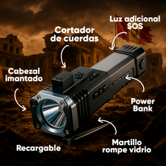 Linterna Survival 6 en 1 - Con Power Bank incluído