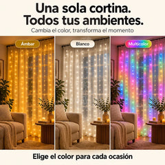 Cortina LED RGB inteligente con Bluetooth