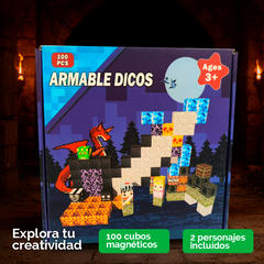 Bloque Mundo Magnetico Calabozos y Dragones Estilo Minecraft de 100 piezas
