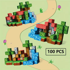 Juego de Bloques Mundo Magnético Minecraft- 100piezas ORIGINAL