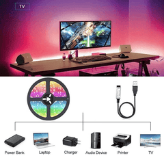 Cinta LED RGB Funciona con APP ver. 2024- Tiene pega pega incorporado - 5 metros - Productos Virales