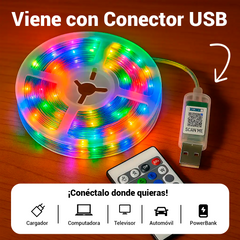 Luces LED Smart RGB Navideñas 🎄 con Bluetooth - 10 metros