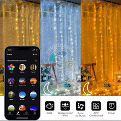 Cortinas luces LED RGB inteligentes - Crea texto, imágenes y patrones - 2 x 2 metros - Productos Virales