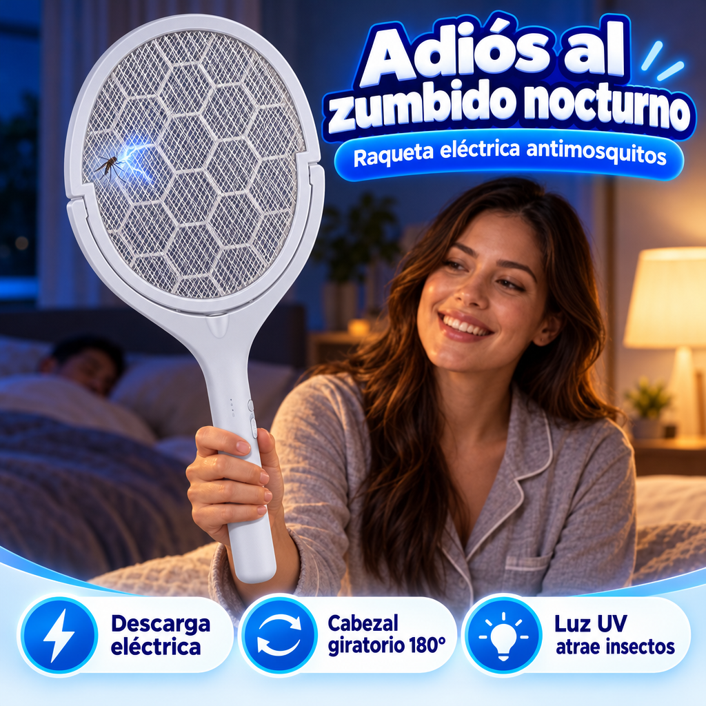 Raqueta Eléctrica 180° Elimina zancudos como jugando! - foto 1