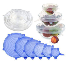 Tapas Elásticas de Silicona para Alimentos de 6 Piezas