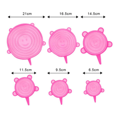 Tapas Elásticas de Silicona para Alimentos de 6 Piezas