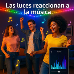 Luces LED Smart RGB Navideñas 🎄 con Bluetooth - 10 metros