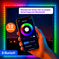 Luces LED Smart RGB Navideñas 🎄 con Bluetooth - 10 metros