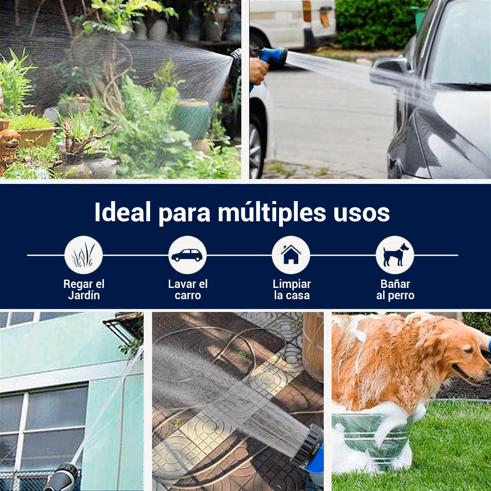 Manguera expandible Magic Hose - 7 modos de riego - 30 metros - Productos Virales