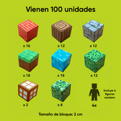 Juego de Bloques Mundo Magnético Minecraft- 100piezas ORIGINAL