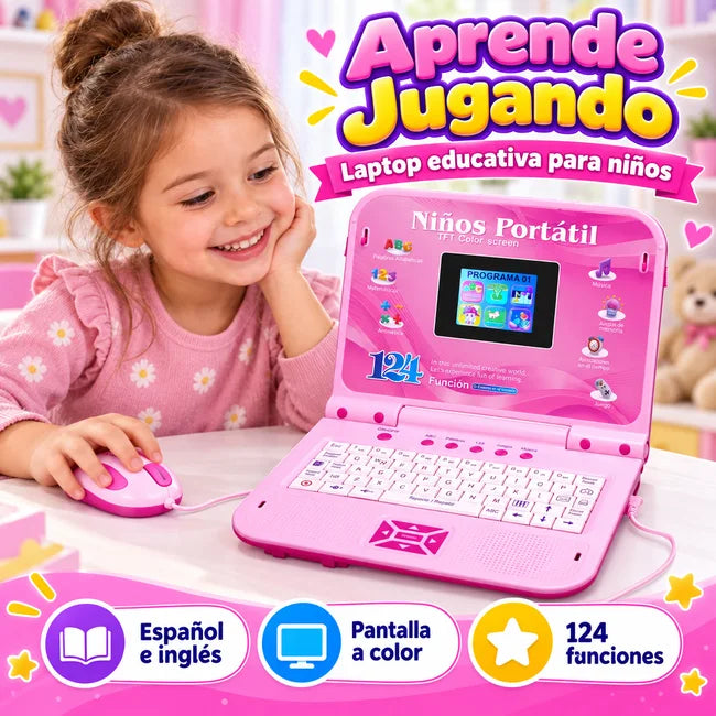 Laptop educativa infantil con pantalla a color y mouse - foto 1