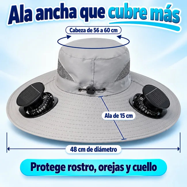 Sombrero con ventilador y panel solar para el calor - foto 5