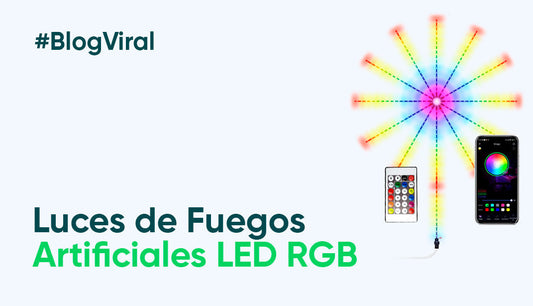 Luces de Fuegos Artificiales LED RGB Inteligentes con Bluetooth - Capta sonidos del ambiente - Productos Virales