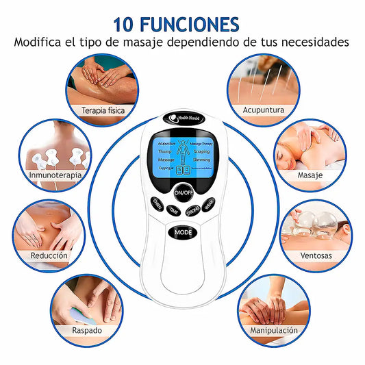 Aparato Electro Estimulador EMS 4 parches - Tu propia terapia en casa