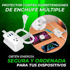 Protector contra sobretensiones de enchufe múltiple