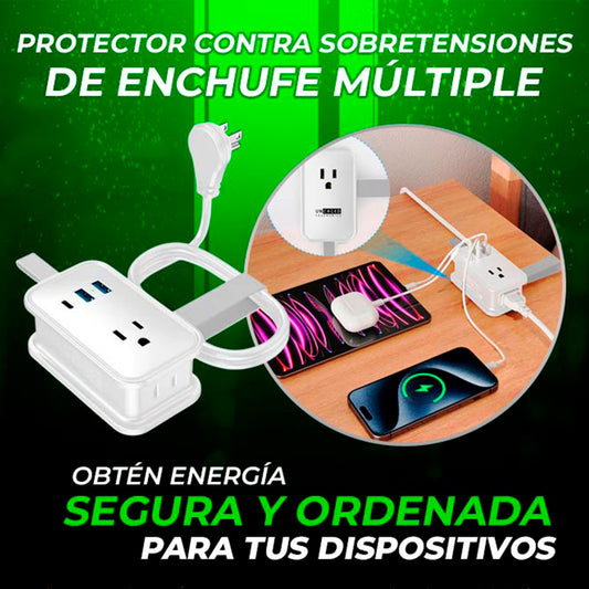 Protector contra sobretensiones de enchufe múltiple