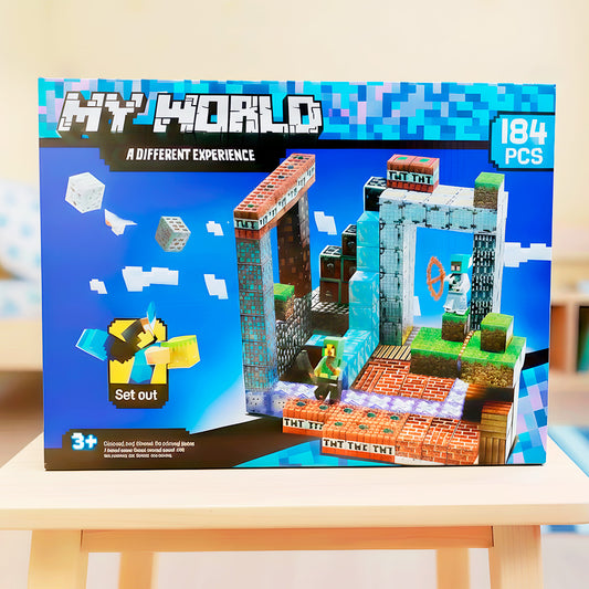Kit de Bloques Magnéticos Estilo MINECRAFT - 184 piezas