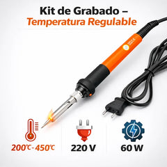 Set de Pirograbado Profesional en Madera 37 piezas: ORIGINAL