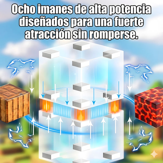 Kit de Bloques Magnéticos Estilo MINECRAFT - 184 piezas