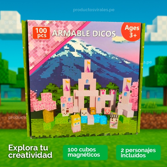 Bloque Mundo Magnético Castillo de Princesas de 100 piezas