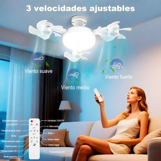 Lámpara Ventilador Modelo DRON a Control