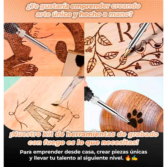 Kit EMPRENDEDOR -Set de Herramientas de grabado con fuego - 37 Piezas