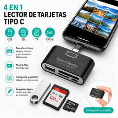 Lector de tarjetas OTG 4 en 1 para Celular