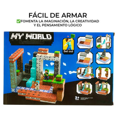 Kit de Bloques Magnéticos Estilo MINECRAFT - 184 piezas