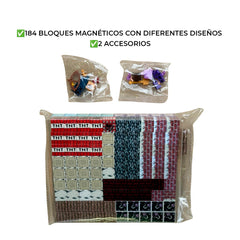 Kit de Bloques Magnéticos Estilo MINECRAFT - 184 piezas