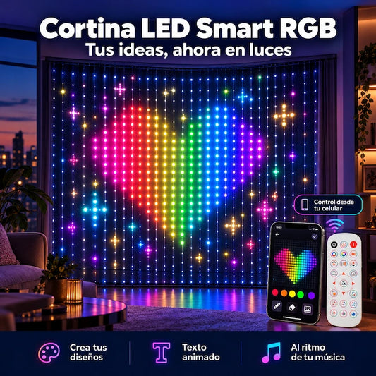 Cortina LED RGB inteligente con Bluetooth