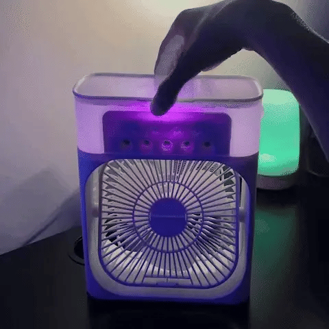 Enfriador De Aire Portatil Aire Acondicionado Portátil Mini - 300ml, 3 Velocidades, Luz Nocturna LED, Enfriador Personal Aire Acondicionado Portatil Coche