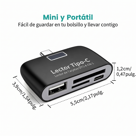 Lector de tarjetas OTG 4 en 1 para Celular