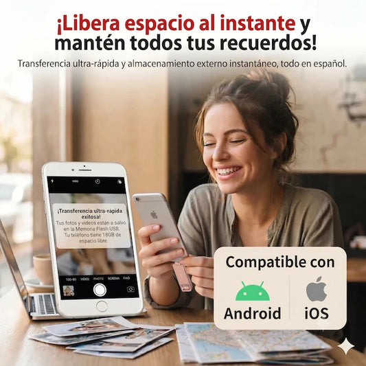Memoria USB 3.0 Phone Transfer - Guarda fotos y videos de tu celular al instante!