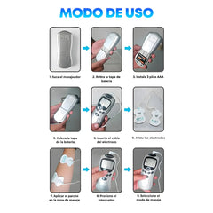 Aparato Electro Estimulador EMS 4 parches - Tu propia terapia en casa