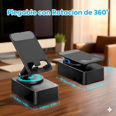 Soporte de Celular 5 en 1: Parlante Bluetooth, Power Bank y Luces RGB
