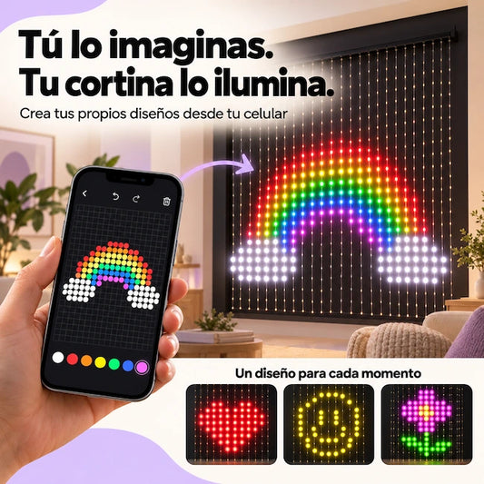 Cortina LED RGB inteligente con Bluetooth