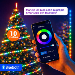Luces LED Smart RGB Navideñas 🎄 con Bluetooth - 10 metros