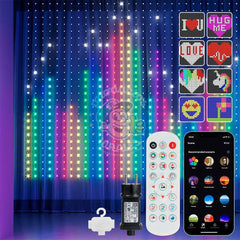 Cortinas luces LED RGB inteligentes - Crea texto, imágenes y patrones - 2 x 2 metros - Productos Virales