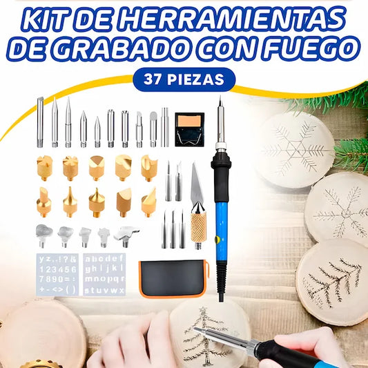 Kit EMPRENDEDOR -Set de Herramientas de grabado con fuego - 37 Piezas