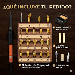 Kit EMPRENDEDOR -Set de Herramientas de grabado con fuego - 37 Piezas