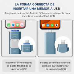 Memoria USB 3.0 Phone Transfer - Guarda fotos y videos de tu celular al instante! - 64 GB