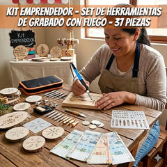 Kit EMPRENDEDOR -Set de Herramientas de grabado con fuego - 37 Piezas