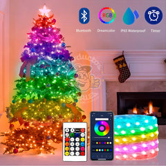 Luces navideñas LED RGB inteligentes con Bluetooth ver. 2023 - 10 metros - A prueba de agua - Productos Virales